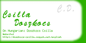 csilla doszkocs business card